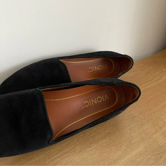 Vionic Willa Black Suede Women's Slip-On Loafers - Picture 6 of 8